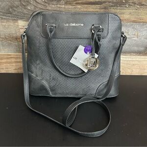 Liz Claiborne Black Lillian Domed Satchel Handbag Shoulder Purse NWT (Read)